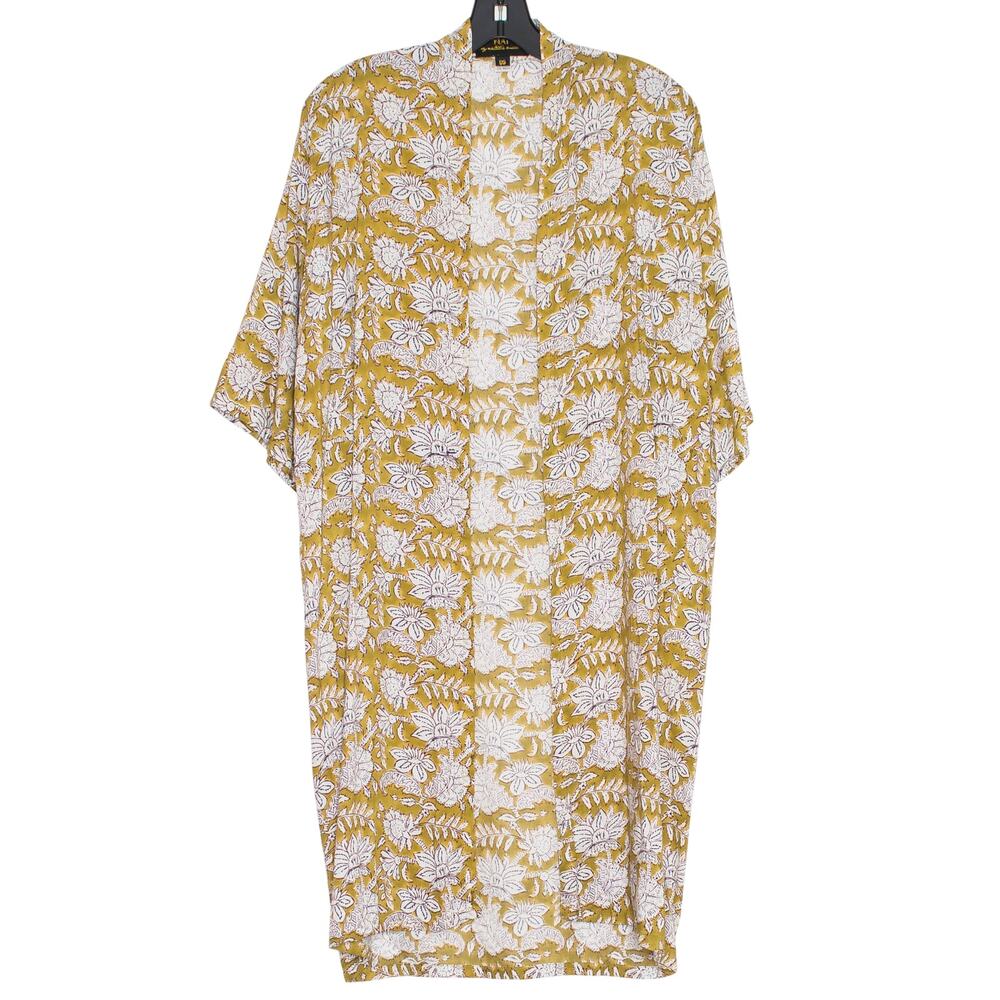 Natalie Martin Kimono Cover Up Boho Floral Open Front Duster Longline O/S Beach